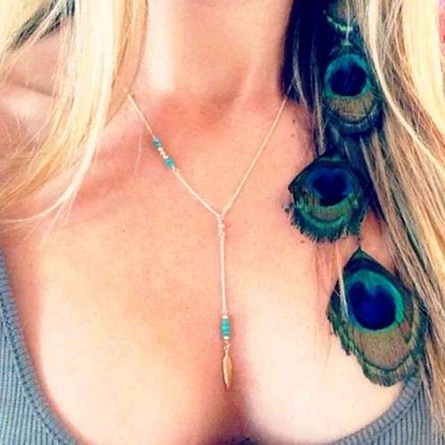 BOHEMIAN LONG FEATHER NECKLACE