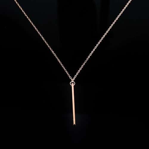 LONG GOLD CHAIN NECKLACE BAR PENDANT