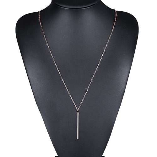 LONG GOLD CHAIN NECKLACE BAR PENDANT