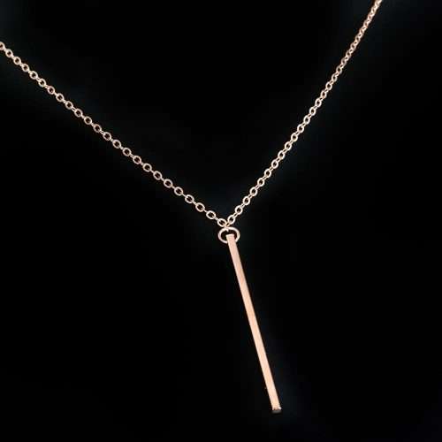 LONG GOLD CHAIN NECKLACE BAR PENDANT