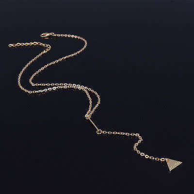 GEOMETRIC TRIANGLE COLLAR NECKLACE GOLD PLATED