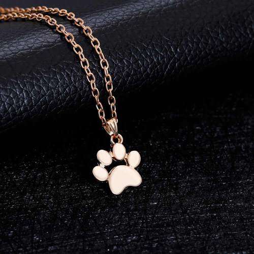 DOG FOOTPRINT PAW CHAIN & PENDANT GOLD PLATED