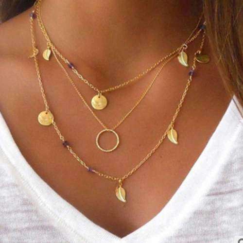 MULTI LAYER CHAIN NECKLACE - GOLD PLATED