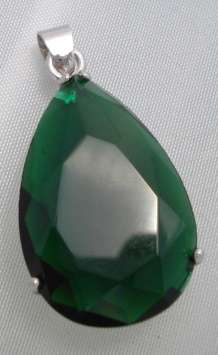FAUX EMERALD 18K GP PENDANT