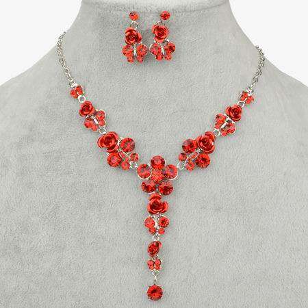 RED NECKLACE & EARRING SET