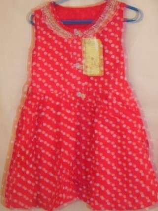 Cute polka dot sundress; dark pink Girls age 4/5