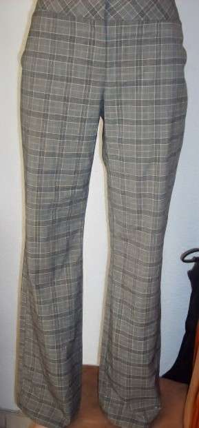 GREY AND PINK CHECK PANTS. TRUWORTHS. SIZE 38. AS NEW