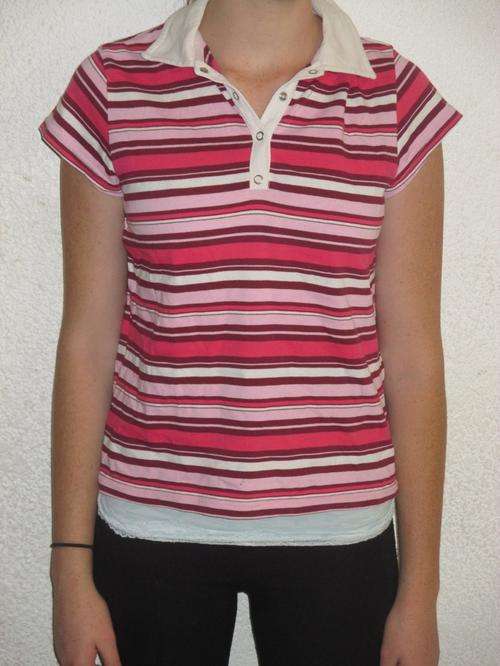 STRIPED GOLF SHIRT. WOOLWORTHS. SIZE 12. AS NEW
