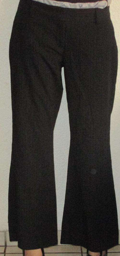 BLACK PINSTRIPE PANTS. SIZE LARGE (12) AS NEW. HILTON WEINER