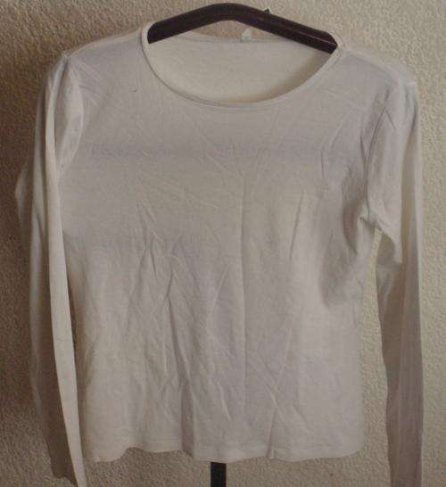 WHITE BASIC T. WOOLWORTHS. SIZE 14. AS NEW