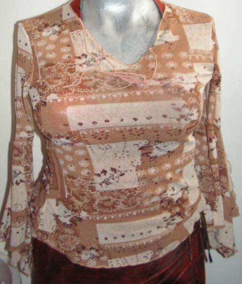 SHADE OF BROWN SHEER TOP. SIZE MEDIUM. CONDITION: VERY GOOD