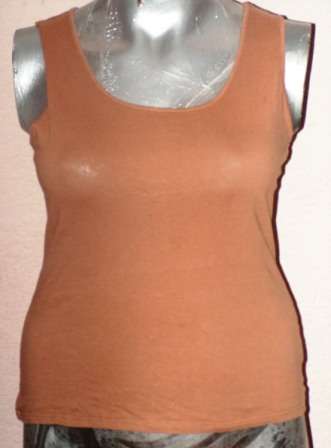 BROWN TANK TOP. OAKRIDGE. SIZE 16. AS NEW