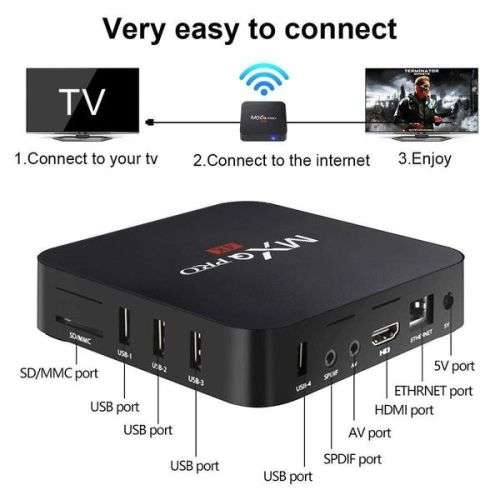 MXQ Pro Ultra HD 5G TV Box - 4GB/32GB Netflix Preloaded