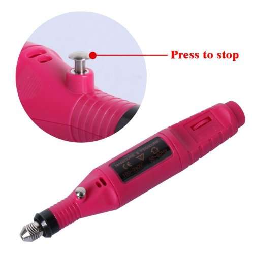 Rotary Variable Speed Detail Carver Pen Shape Nail Art Drill -PINK