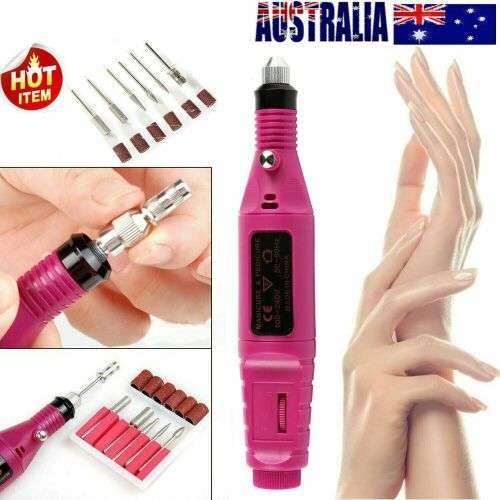 Rotary Variable Speed Detail Carver Pen Shape Nail Art Drill -PINK