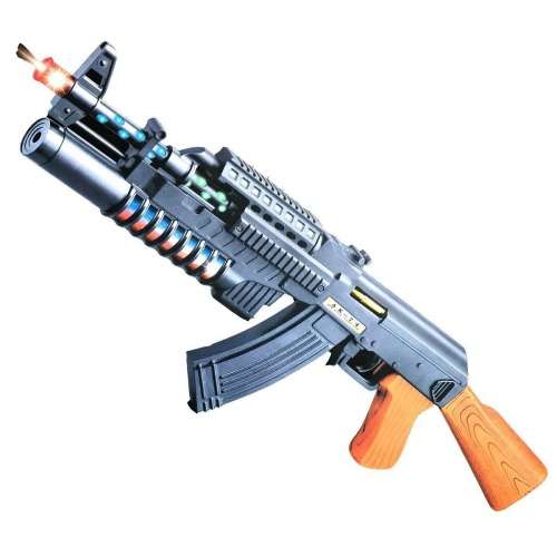 Toy Gun AK-74 Multi Color With Flashing Lights & Sound