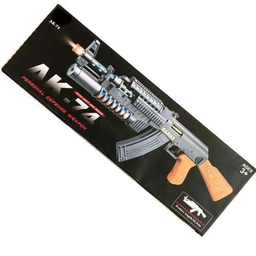 Toy Gun AK-74 Multi Color With Flashing Lights & Sound
