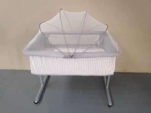 Gray and White Baby Bassinet