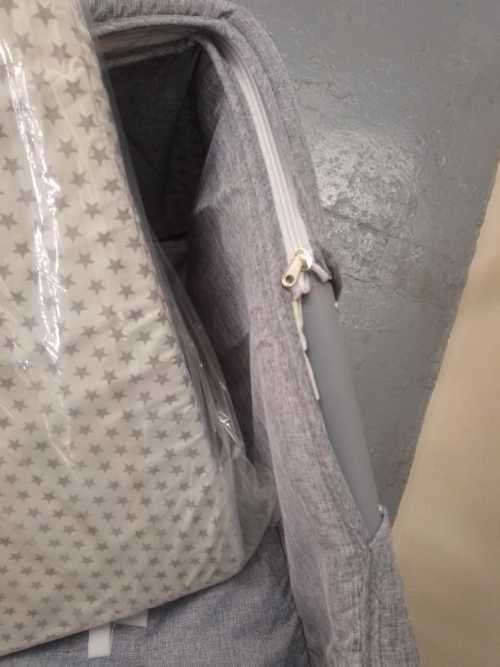 Gray and White Baby Bassinet