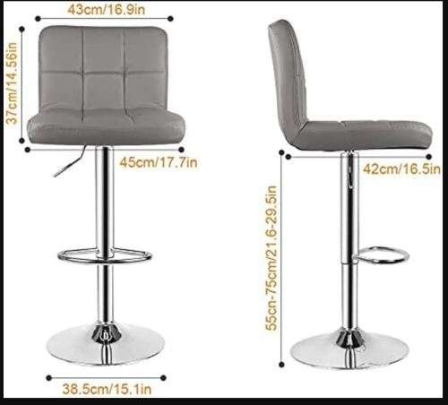 PU Swivel Barstool - Gray