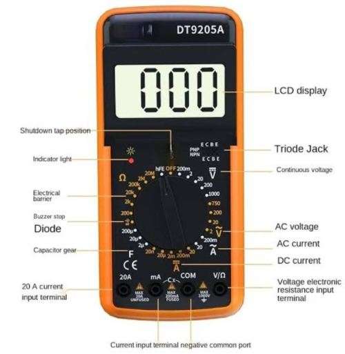 Electronic Multimeter Measuring Instrument Digital