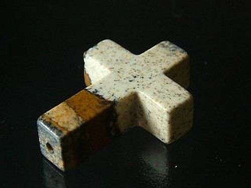 Picture Jasper Cross Bead