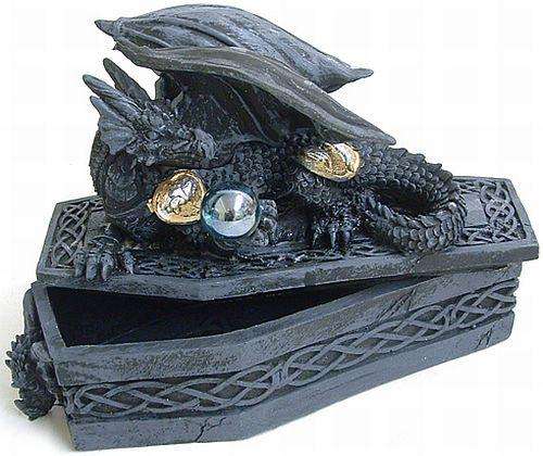 Gothic Dragon on Coffin Treasure Box