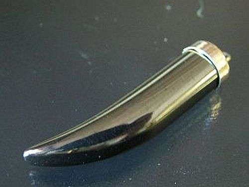 Hematite Horn Pendant with bail