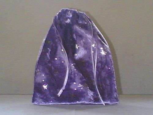 Purple Velvet Pouch with silver stars