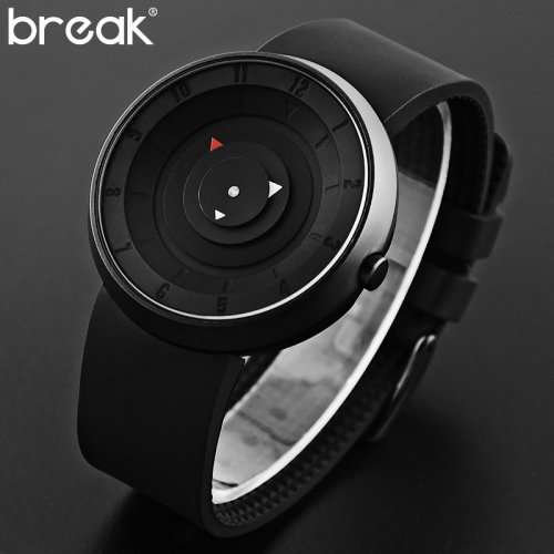 BREAK futuristic luxury men black waterproof fashion casual military quartz hot brand sports watches