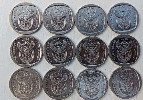 12  AU Commemorative 2 Rands 3rd decimal from 2004 to 2019