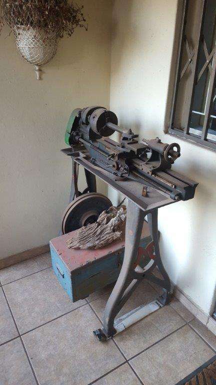 1930s Myford ML2 Antique treadle operated Lathe (with various parts and tools)