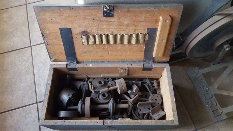 1930s Myford ML2 Antique treadle operated Lathe (with various parts and tools)