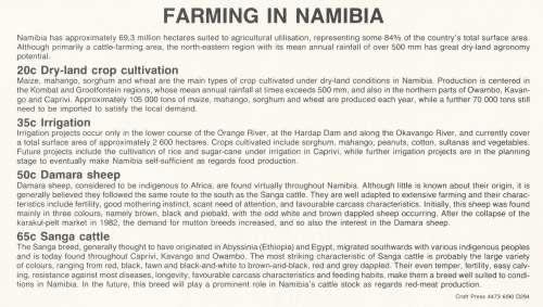 NAM 1990-10-11 Farming in Namibia FDC 1.3 (60 000) [SACC R8]