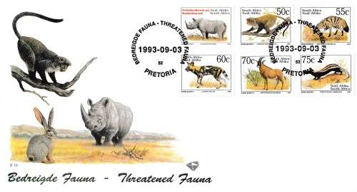 RSA 1993-09-03 6th Definitive Issue FDC Set 6.1a, 6.1b and 6.1c [SACC R130]