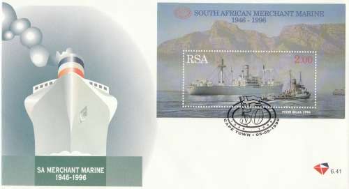 RSA 1996-08-05 50th Anniversary of SA Merchant Marine Miniature Sheet FDC 6.41 (25 000) [SACC R22]