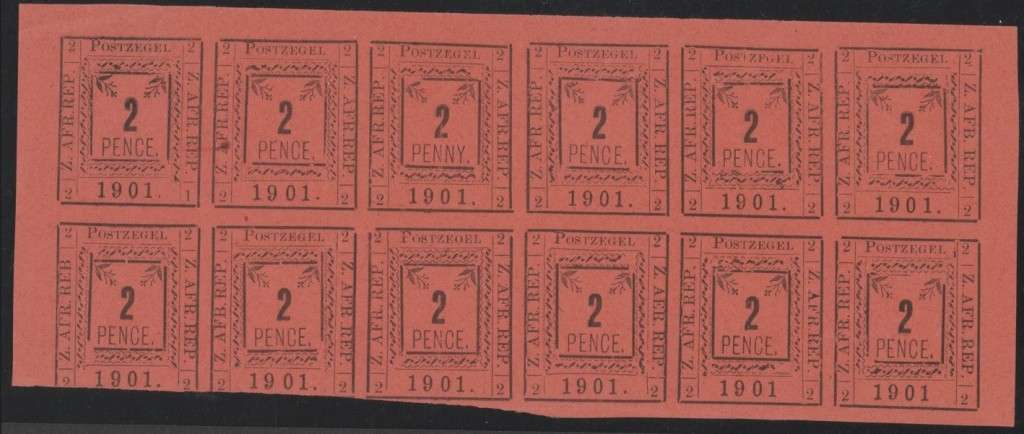 1901 Pietersburg 2d Printing 2 Clandestine Sheet (12) & strip (3) [SG `22 Cat Val £597 - R14,000]