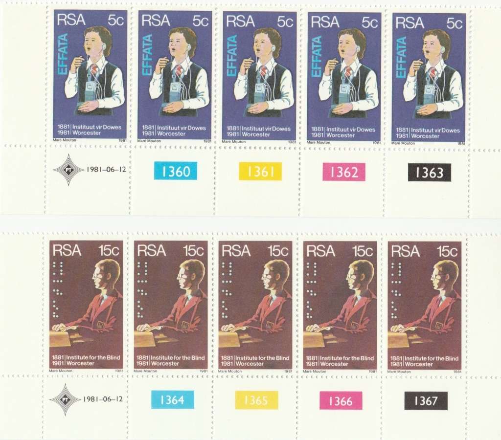 RSA 1981-06-12 Centenary of Institutes for the Deaf and Blind - SACC 499-500 x5 [SACC R14.50]