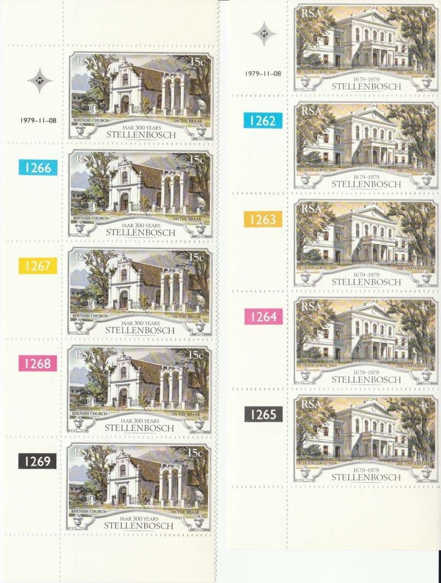RSA 1979-11-08 Tercentenary of Stellenbosch - SACC 475-476 x5 [SACC R14.50]