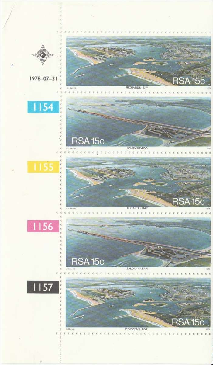 RSA 1978-07-31 Richards Bay, Saldanha Bay - SACC 446-447 x5 [SACC R10]