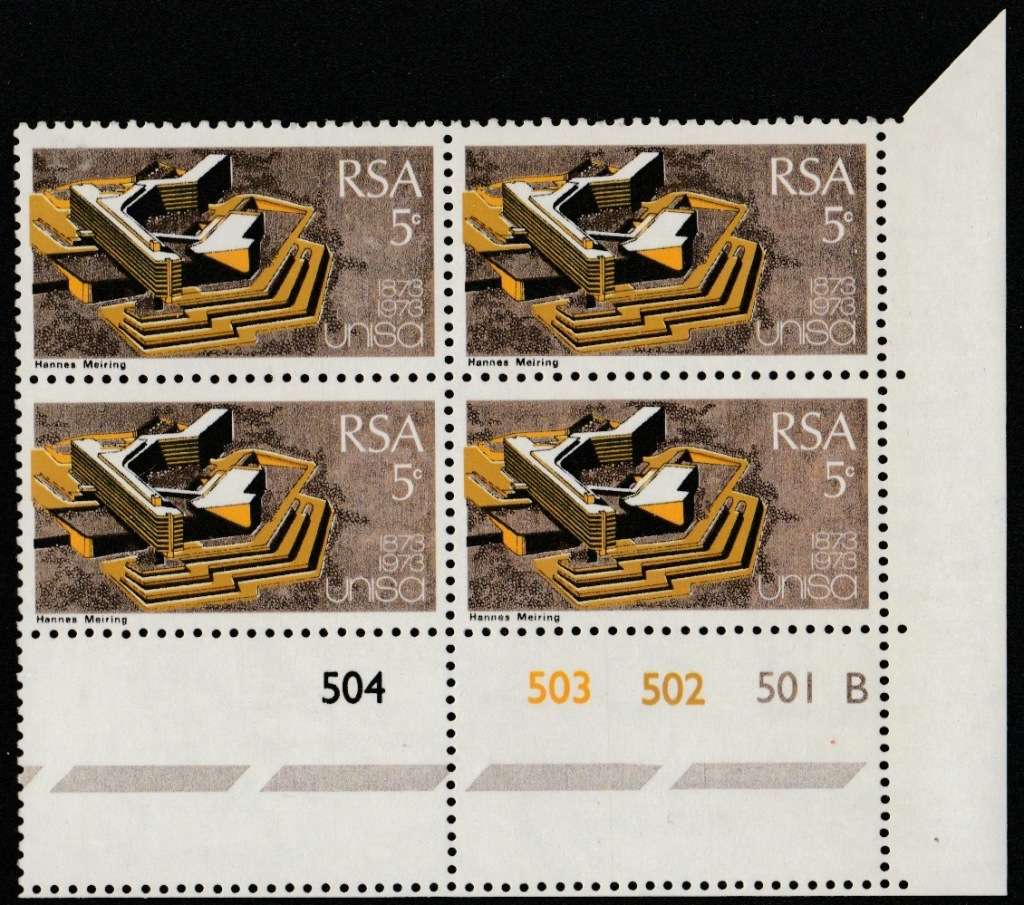RSA 1973-04-02 Centenery of UNISA SACC 342 x4 (B) [SACC R17]