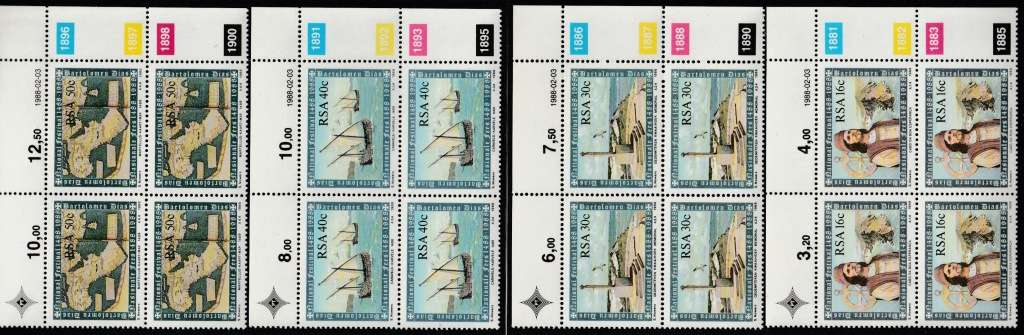 RSA 1988-02-03 500th Anniversary of Discovery of the Cape - SACC 643-646 x4 [SACC R40]