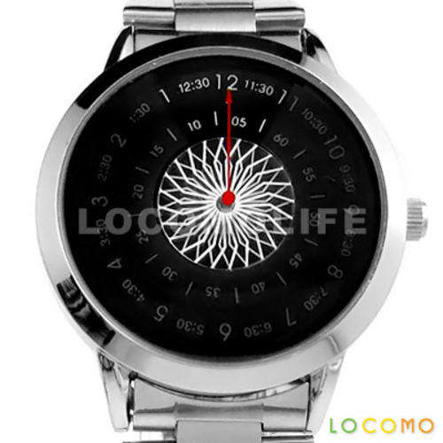 SPIN Rotating Disc Turning Dial Stainless Steel Watch