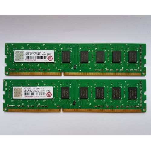 Transcend 2 X 4GB DDR3-1333 Desktop DIMM CL9 Memory (2 x 4Gb RAM BUNDLE)