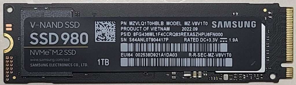 Samsung 980 1TB NVMe M.2 V-NAND SSD - SALE !!!