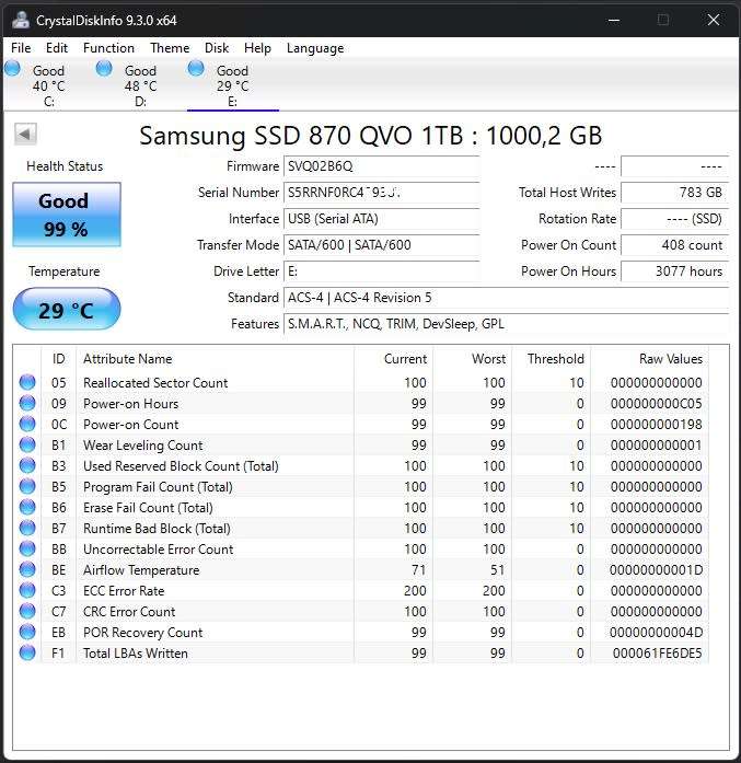 Samsung 870 QVO 1 TB SATA SSD