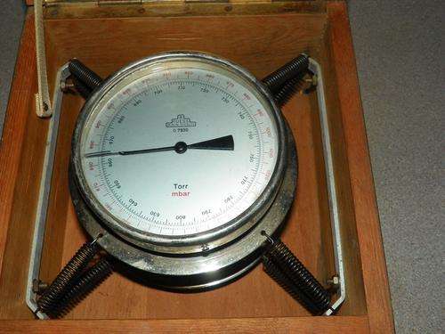 R. Fuess precission Barometer in wooden box