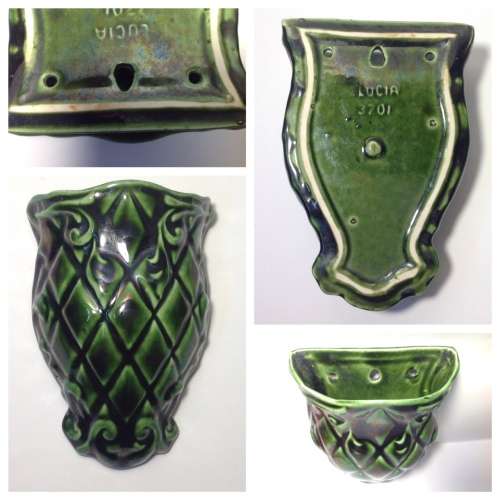 VINTAGE LUCIA WARE CERAMIC WALL POCKET VASE LOT 19