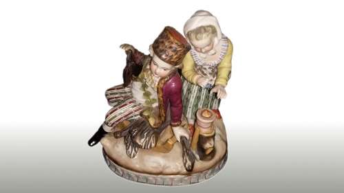 50% OFF LOT 61: INCREDIBLY RARE SITZENDORF PORCELAIN FIGURAL GROUP