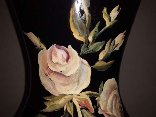 LOT 68: BEAUTIFUL & RARE LARGE MID CENTURY HAND PAINTED LUCIA VASE